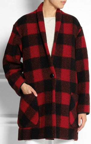 'Gabrie' Plaid Wool-Blend Coat - DESIGNER INSPIRED FASHIONS