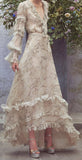 Printed Ruffle Full Length Flounce Dress