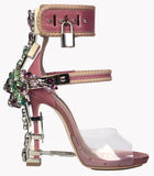 'Virginia' Embellished Sandals in Purple - DESIGNER INSPIRED FASHIONS