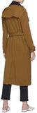 Contrast Collar Belted Trench Coat