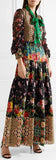 'Clementine' Tie-neck Printed Maxi-Dress