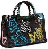Small Classic City Printed Textured-Leather Tote