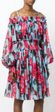 Cold Shoulder Rose Print Dress *Limited Stock* - custom made