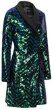 Sequin-Embellished Wrap Dress