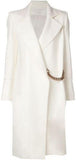 Chain Embellished Coat in White - DESIGNER INSPIRED FASHIONS