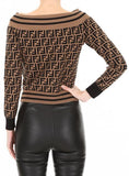 Macro FF Knit Off-the-Shoulder Top