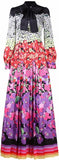 Pussy-Bow Printed Maxi Dress