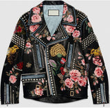 Embellished Genuine Leather Biker Jacket - DESIGNER INSPIRED FASHIONS