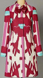 Printed Wool Coat with Bow