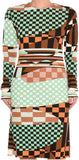 Abstract-Geometric Print Jersey Silk Dress