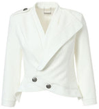 Asymmetric Cropped Jacket in Black - DESIGNER INSPIRED FASHIONS