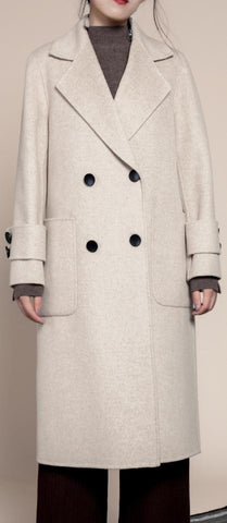 Double-Breasted Wool-Blend Coat