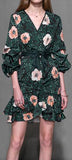 Ruffled Floral Print Mini Dress
