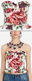 Peony Print Bustier Top