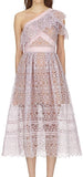 One Shoulder Frill Circle Floral Lace Dress
