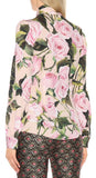 Rose Print Silk Chiffon Blouse