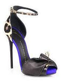 Safety Pin Leather Sandals in Leopard Print - DESIGNER INSPIRED FASHIONS