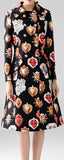 Sacred Heart Printed Jacquard Double-Breasted Coat