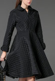 Quilted Flared Coat in Black or Green - DESIGNER INSPIRED FASHIONS