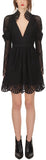 V-Neck Crochet Mini Dress
