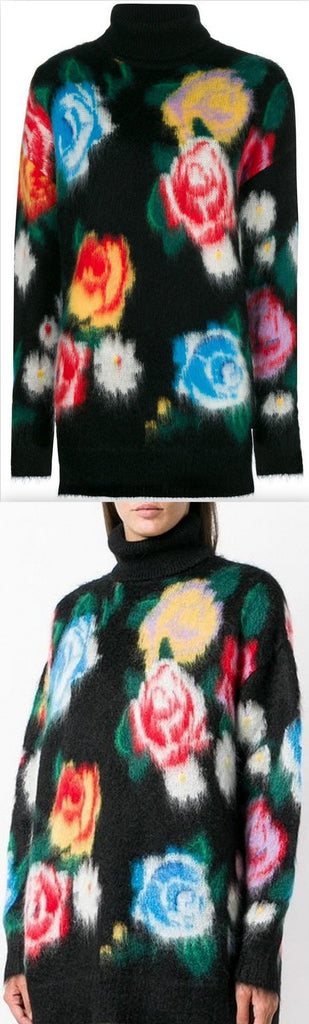 Rose Knit Longline Sweater