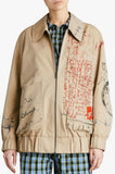 Postcard Print Tropical Gabardine Harrington Jacket