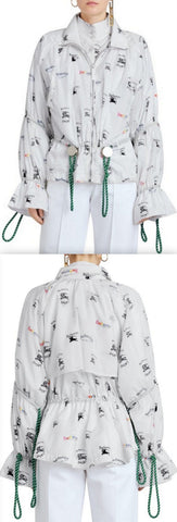 Poole Triple Archive Logo Print Windbreaker Jacket
