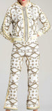 Printed Jacket & Cropped Pant Set - Black or White