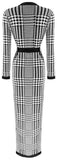 Houndstooth Stretch Cardigan/Wrap-Dress