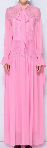 Lace Paneled Maxi Dress
