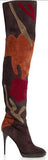 'Allison' Patchwork Over-the-Knee Suede Boot, Oxblood - DESIGNER INSPIRED FASHIONS