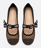 Miss J'Adior Mesh Ballet Flat Pumps
