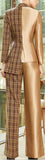 Asymmetrical Gold and Plaid Suit