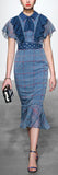 Ruffled Plaid Midi Dress