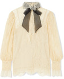 Pussy-Bow Lace Blouse