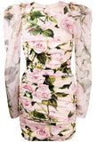Ruched Floral Mini Dress