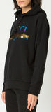 Sequin Logo Hoodie, Black