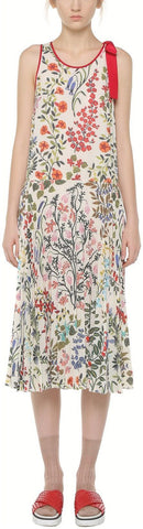 Flowers and Leaves Printed Dress