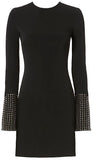 Black Studded-Cuff Mini Dress