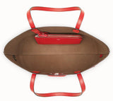Leather Shopper Bag, Red