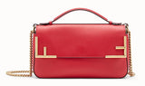 Double F Leather Handbag, Red