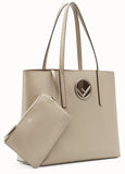 Leather Shopper Bag, Beige