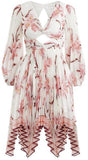 Corsage Pleat Mini Dress, Pink
