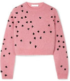 Cropped Sequin-Embellished Mohair-Blend Sweater