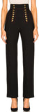 Black High-Waist Military Trousers