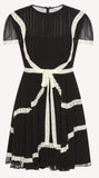 Lace Ribbons Embroidered Georgette Dress