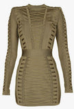 Lace-up Knit Mini-Dress