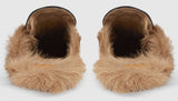 Princetown Fur lined Leather Embroidered Snake Slipper in Black - DESIGNER INSPIRED FASHIONS