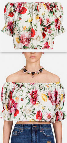 Floral Printed Off-Shoulder Top