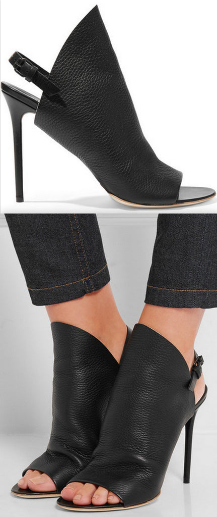 Textured Leather Mules